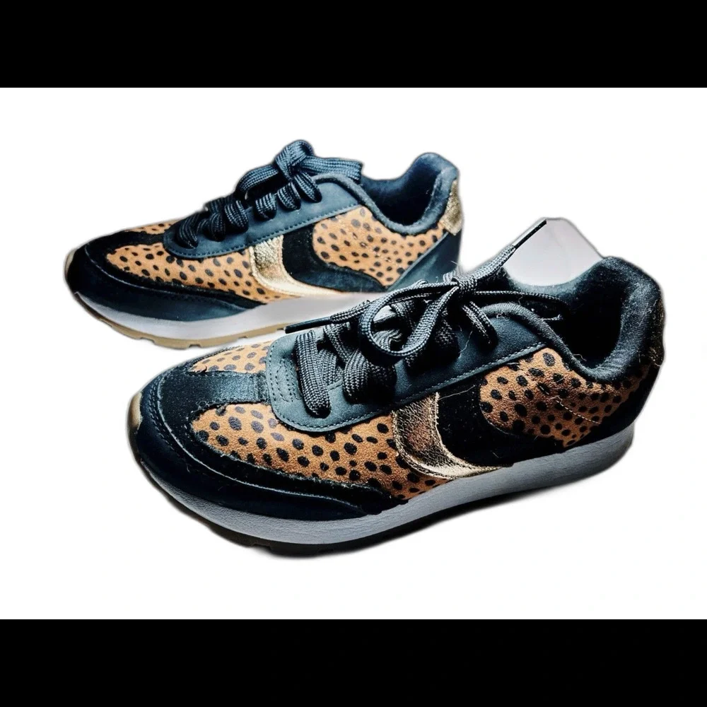 Cat & Jack Sneakers Girls' Size 4 Ellison Leopard Print Maximalist Footwear